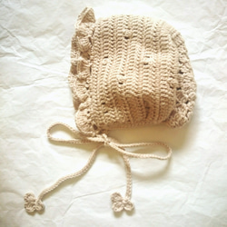 ベビーのフリルボンネット 3枚目の画像