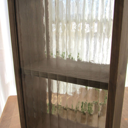 レトロガラスの卓上2段シェルフ　ブラウン 3枚目の画像