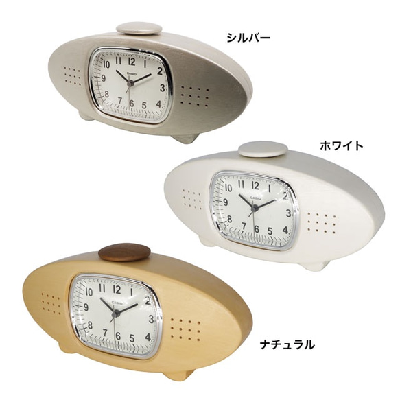 木製円形置時計 青文字盤 信州カラ松　国産材 木工製品 置き掛け時計 | NENRIN 175 大正浪漫 | 市松 藍 | ミマツ工芸