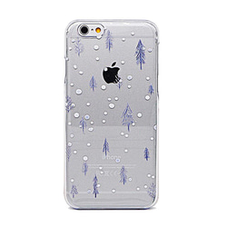 かわいい木立 スノー 雪景色のスマホケース　雪の森/透明ケース（側面印刷無し）iPhone各機種用はめ込み背面カバー型 1枚目の画像
