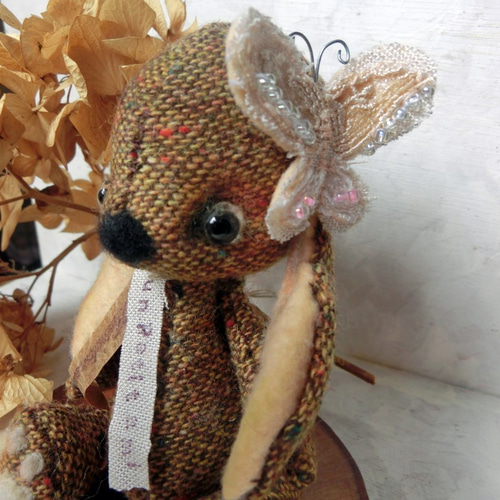 アンティークうさぎぬいぐるみ フランス アンティーク ヴィンテージ ぬいぐるみ ウサギ 約28㎝ N