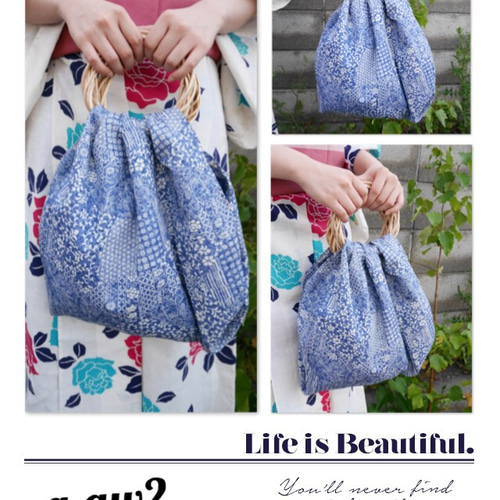 浴衣にぴったり 大きめバッグ 巾着 着物 a-aw2 通販 2446423