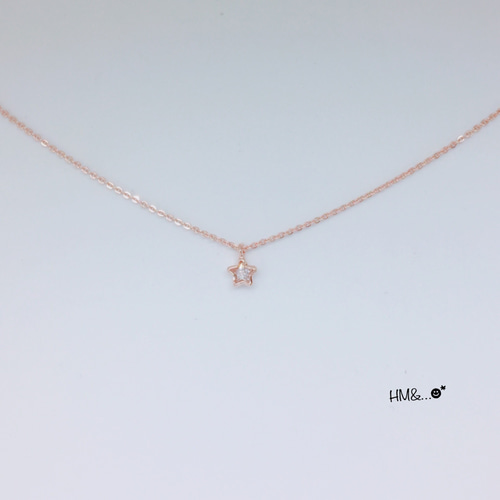 ピンクゴールド♡キュービックジルコニア星のネックレス ネックレス