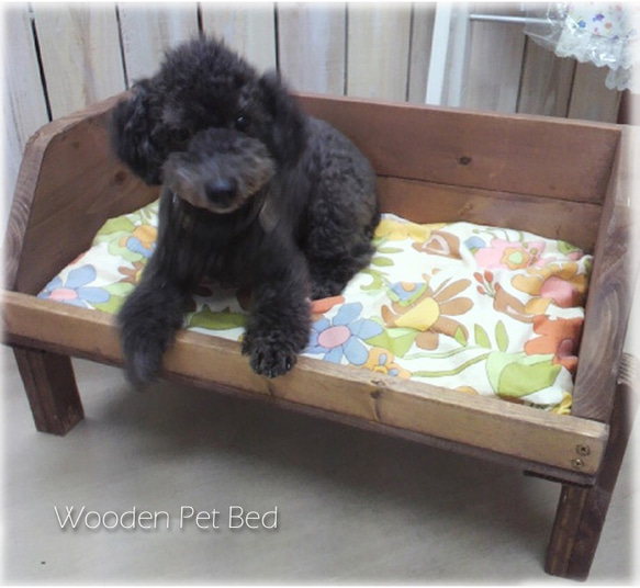 犬猫用木製ペットベッド　Ｌサイズ 1枚目の画像