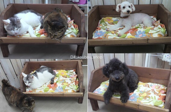 犬猫用木製ペットベッド　Ｌサイズ 5枚目の画像