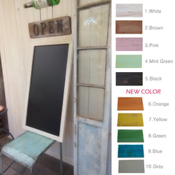 シャビーペイント木枠の片面立て掛け黒板L （ブラックボード