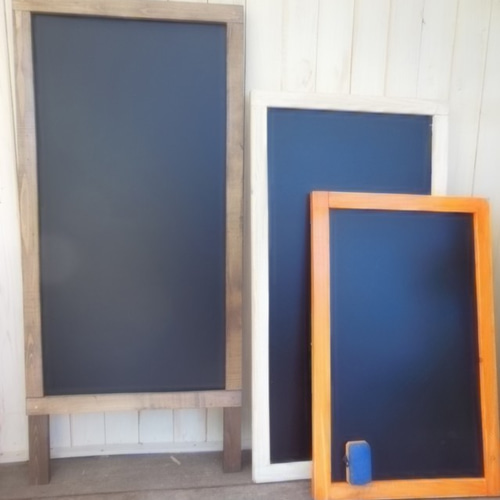 シャビーペイント木枠の片面立て掛け黒板L （ブラックボード