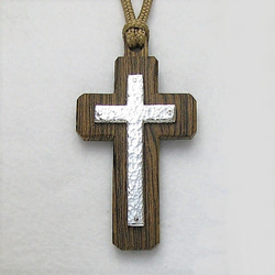 銘木をベースにしたプルオーバータイプの大きなクロス　＜縦長のラテン十字架＞　fc71 1枚目の画像