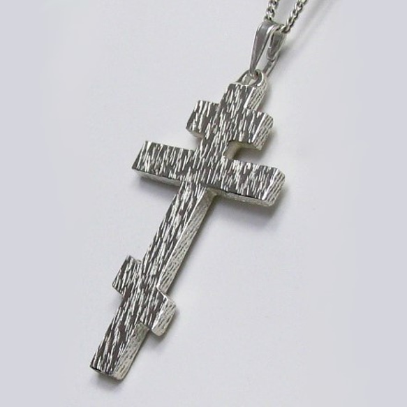 ロシア正教のクロス（八端十字架）　木肌光沢仕上げの大きなロシア十字架　rc67　好評です 2枚目の画像