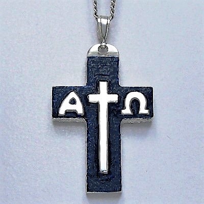 イエス・聖母マリア・教義・聖霊・使徒などを表した作品　イエスのモノグラムのクロス（A）　ac91　好評です