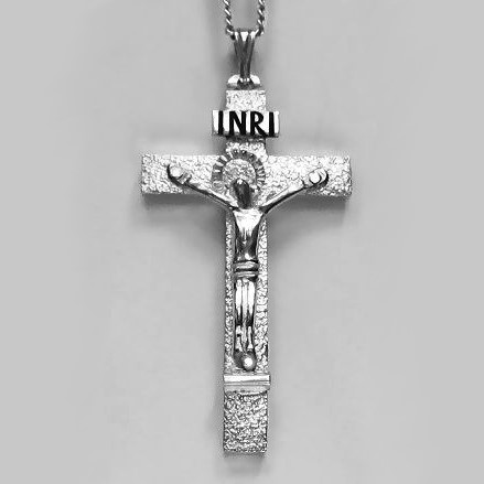 金と黒の十字架 イエス像付き