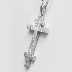 ロシア正教のクロス（八端十字架）　木肌光沢仕上げの縦長のロシア十字架　rc27 2枚目の画像