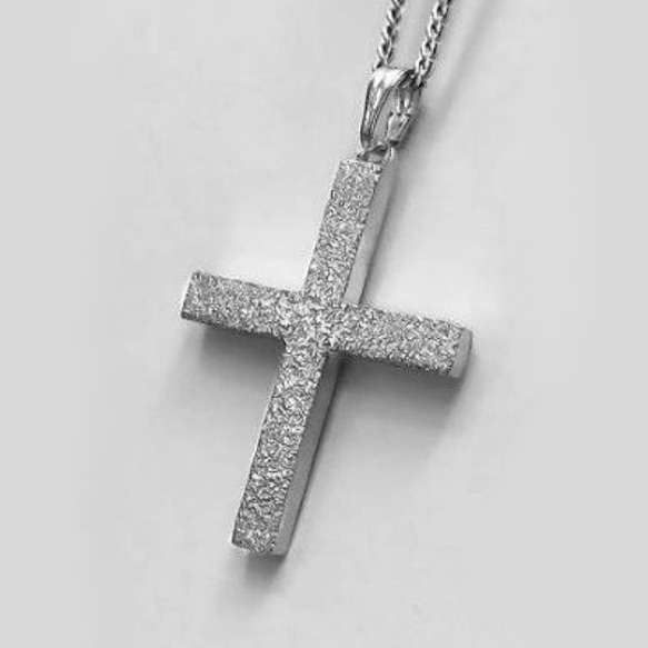 ギリシャ正教のクロス　梨地光沢仕上げの小さなギリシャ十字架　gc02b 2枚目の画像