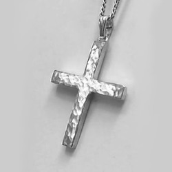 ギリシャ正教のクロス　槌目光沢仕上げの小さなギリシャ十字架　gc03b　好評です 2枚目の画像