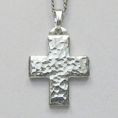 ギリシャ正教のクロス　槌目光沢仕上げの幅広のギリシャ十字架　gc08　ロングセラーです