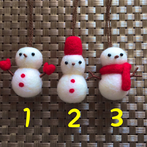 受注生産】可愛い雪だるまのオーナメント⛄️ 羊毛フェルト casa de