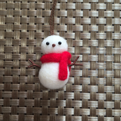 受注生産】可愛い雪だるまのオーナメント⛄️ 羊毛フェルト casa de