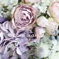 ♡Leeページ♡ウェディングブーケ&ブートニアbule×purple♡ NEW アネモネ＆ユーカリ -blue×purple- ウェディングブーケ&ブートニア