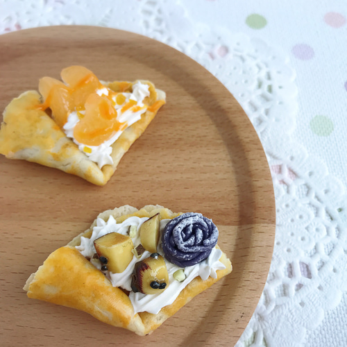 クレープマグネット　フェイクスイーツ クレープのマグネット ブローチ Love Leaf/らぶこ 通販 6826707