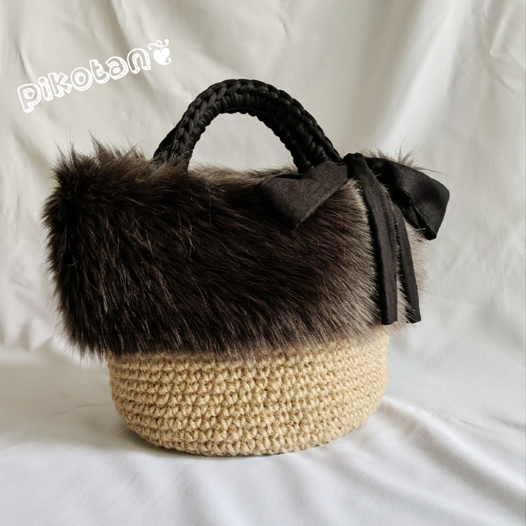 スーパーフォックスファーバッグチャコールグレー