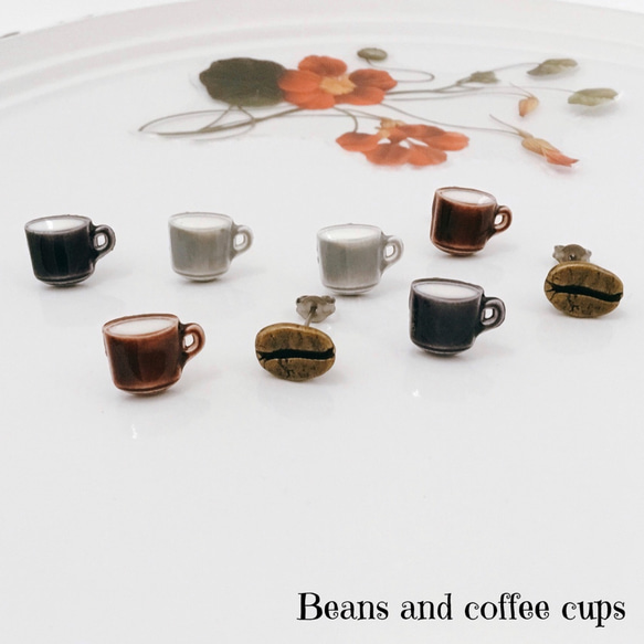 Cute❤︎Animal × Coffee Cup ミニマル アソートピアス 3枚目の画像