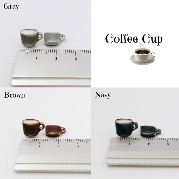Cute❤︎Animal × Coffee Cup ミニマル アソートピアス 5枚目の画像