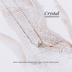 かわい〜ぃ❤︎miniスワロフスキー ボールスライドネックレス「Crystal」 1枚目の画像