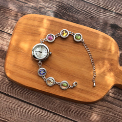 デザインフレームの花時計no.3春色シルバー 2枚目の画像