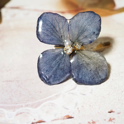 お花のポニーフック / ブルーグリーン 2枚目の画像