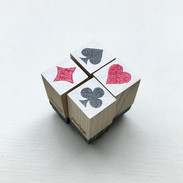 トランプマークの消しゴムはんこ(ハート/スペード/ダイヤ/クラブ