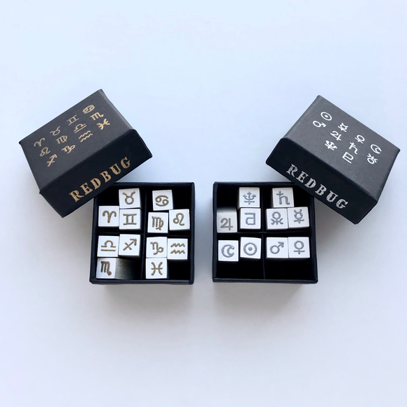 星座マーク&惑星マークのラバースタンプセット はんこ・スタンプ