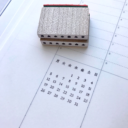 万年使える！ミニカレンダー ラバースタンプセット はんこ・スタンプ