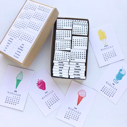 万年使える！ミニカレンダー ラバースタンプセット はんこ・スタンプ