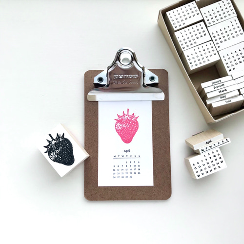 万年使える！ミニカレンダー ラバースタンプセット はんこ・スタンプ