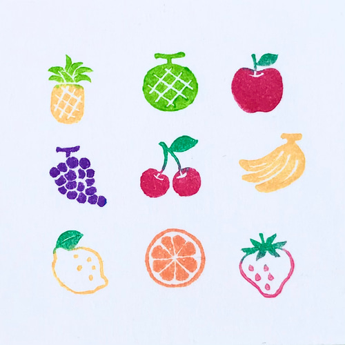 消しゴムはんこ No.137 ちびくまとフルーツサンド 消しゴムはんこ No.137 ちびくまとフルーツサンド