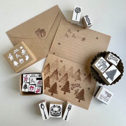 【722】ラバースタンプ   クリスマス ちびブラウニー 3種セット 722】ラバースタンプ クリスマス ちびブラウニー 3種セット 722