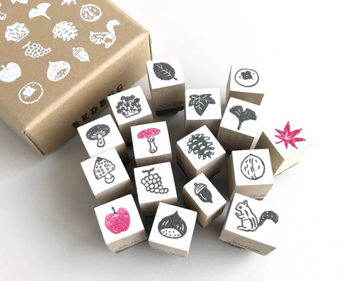 小さい秋を集めた消しゴムはんこセット はんこ・スタンプ Redbug