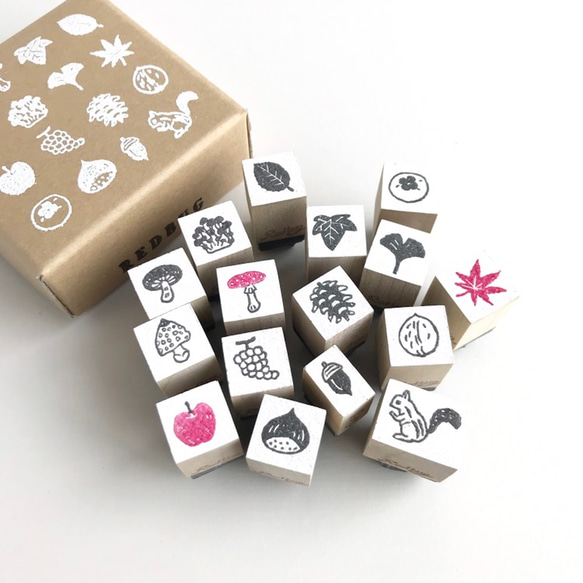 小さい秋を集めた消しゴムはんこセット はんこ・スタンプ Redbug 通販