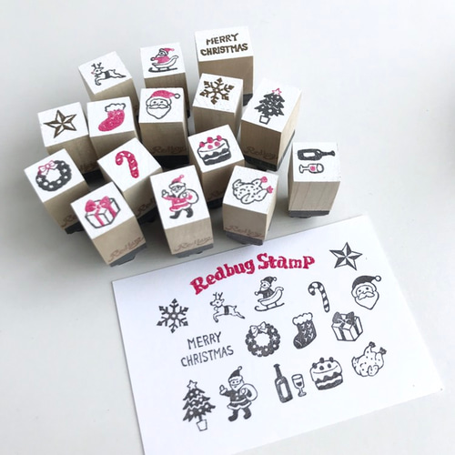 消しゴムはんこ No.9 小さなクリスマスセット 消しゴムはんこ No.9 小さなクリスマスセット
