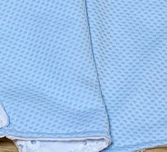 【ひんやり持続】接触冷感UVcutの夏マスク　フラワーリーフ柄とcool水色 3枚目の画像