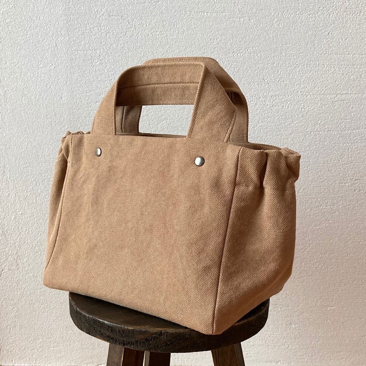 ギャザートート：Mini（ダークベージュ）