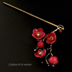 梅の簪（紅梅） 4枚目の画像