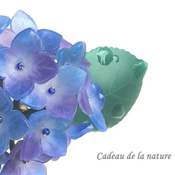 雨露に濡れた紫陽花の簪（藍/紫） 4枚目の画像