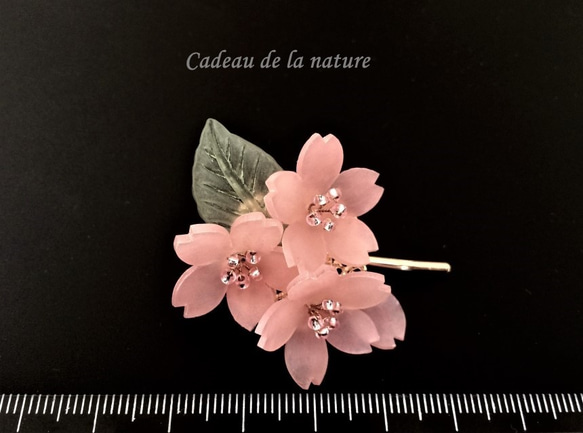 桜のポニーフック（コーラルピンク） 5枚目の画像