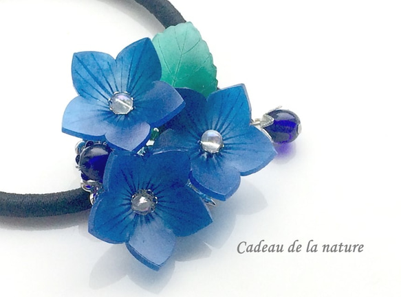 桔梗(ききょう)のヘアゴム[紺] ヘアゴム nature 通販 7891392｜Creema