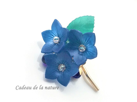 桔梗(ききょう)のポニーフック[紺] ポニーフック・ヘアカフス nature