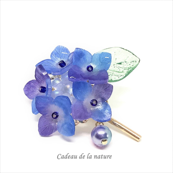 紫陽花のポニーフック(ブルー系) 2枚目の画像