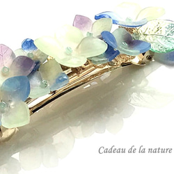 紫陽花のバレッタ（緑・紫・青/8㎝） バレッタ nature 通販 9719096
