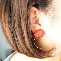【2way】 Glittering Lips♡イヤリング 5枚目の画像