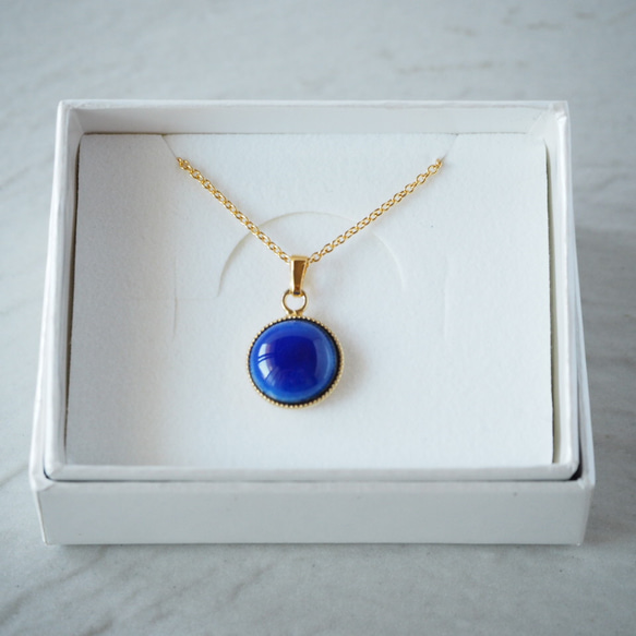 景泰藍洁具Mini Circle Necklace〜blue〜 第2張的照片